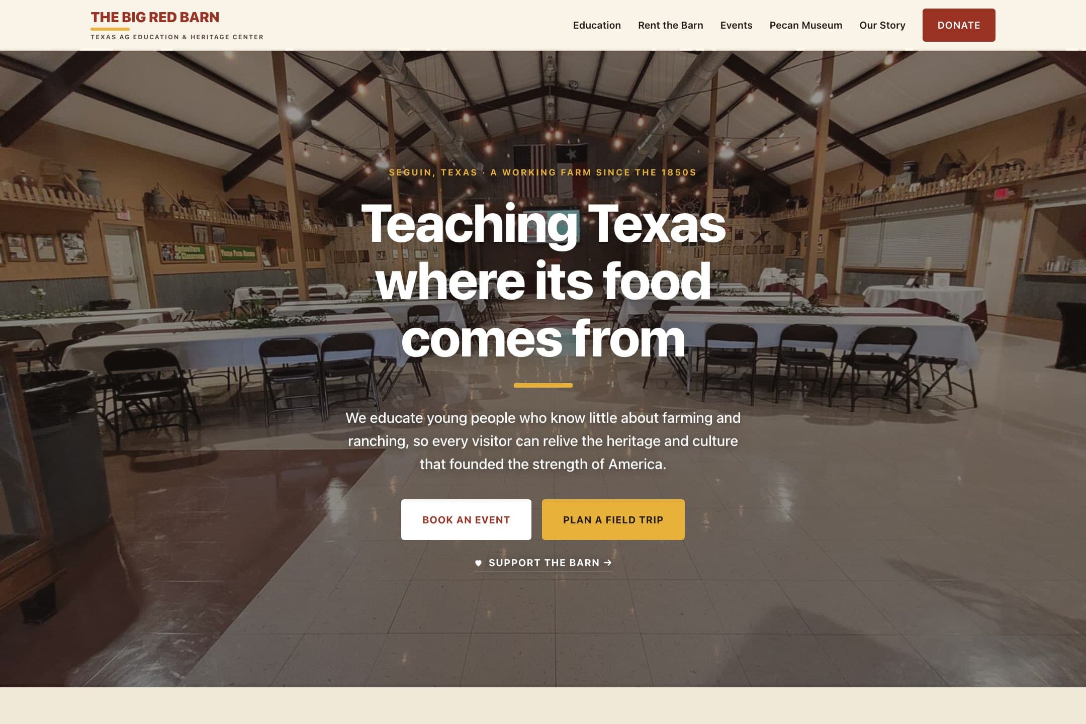 Big Red Barn homepage, designed and built by RJ Digital