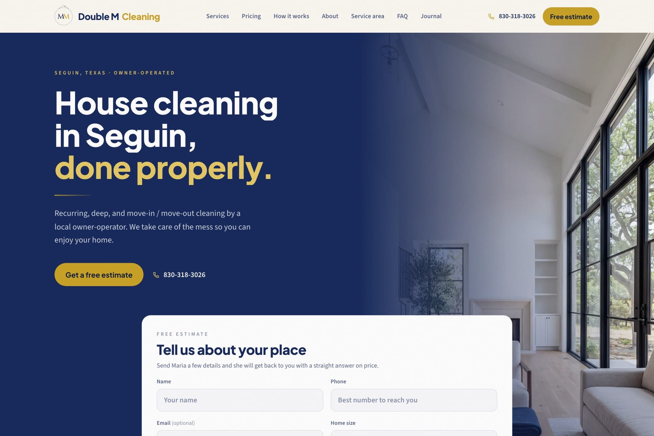 Double M Cleaning website, designed and built by RJ Digital