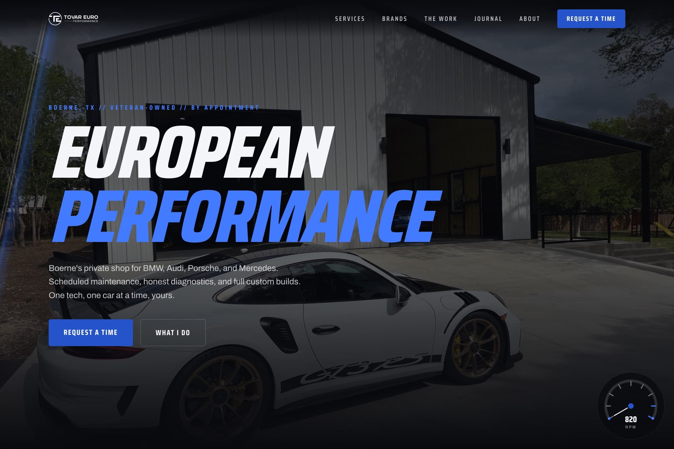The Tovar Euro Performance website