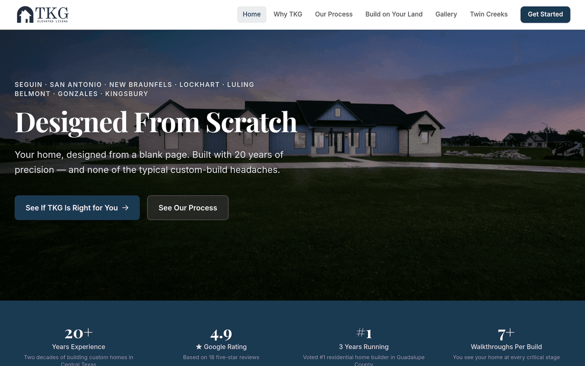 Custom website example